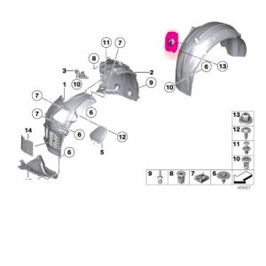 51717186730 BMW F10 SAĞ ARKA ÇAMURLUK DAVLUMBAZI 7186730