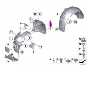 51717186723 BMW F10 SOL ÖN DAVLUMBAZ (ÖNÜN ARKASI) 7186723