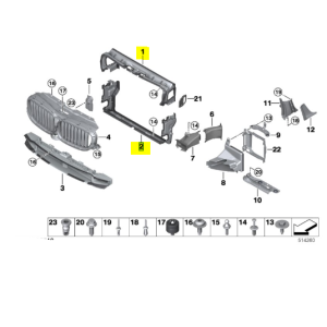 BMW G30 RADYATÖR ALT-ÜST HAVA KANALI 51747383845-51747383846