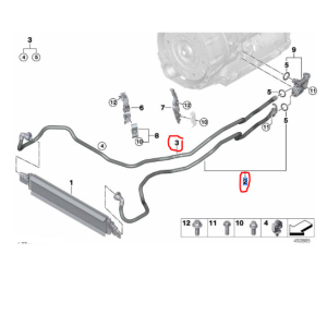 17228654904 BMW G20-G22-G26 B48 Şanzıman Yağ Hortumu 17228654903